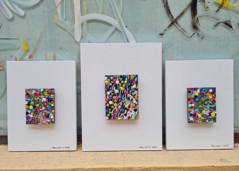 Impressions 2025 6 20x15 € 85 SOLD, 10 24x18 € 95 SOLD, 8 20x15 € 85 SOLD, Acryl-Lack auf Holz